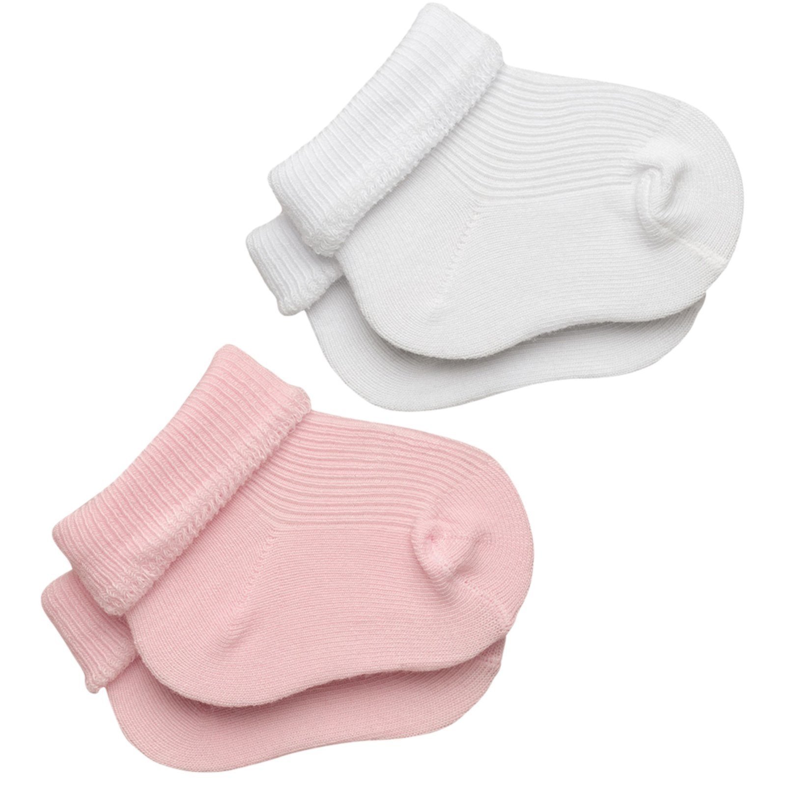 Vista 3 Kit 2 Meia Cano Médio Lupo Baby Punho Soft 02002 Rosa branco/rosa rosa Lupo branco/rosa rosa