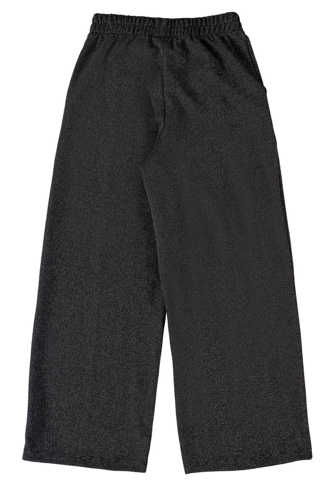 Vista 3 Infantil - Calça Wide Leg em Malha com Lurex Juvenil Gloss preto Gloss preto