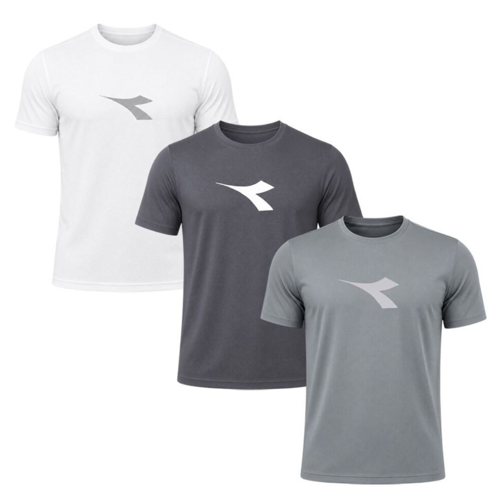 Kit 3 Camisetas Diadora Big Logo Masculino - Cinza - Diadora