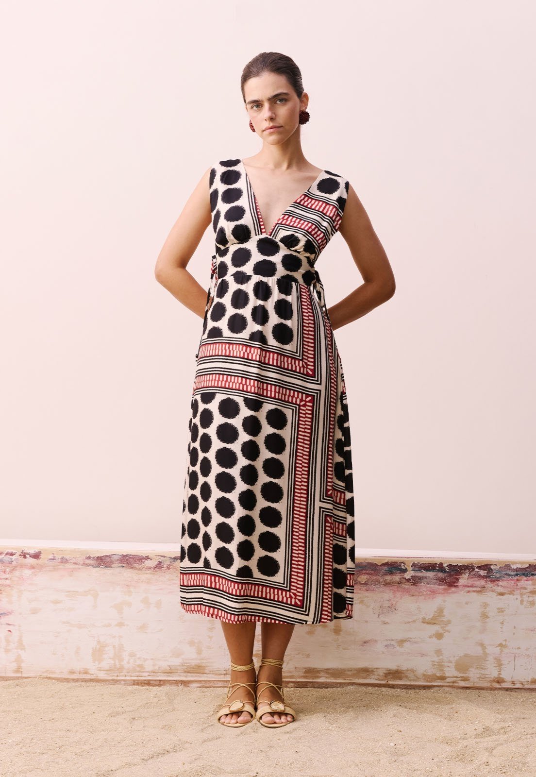 Vestido Amarrações CaCay Estampado Açaí