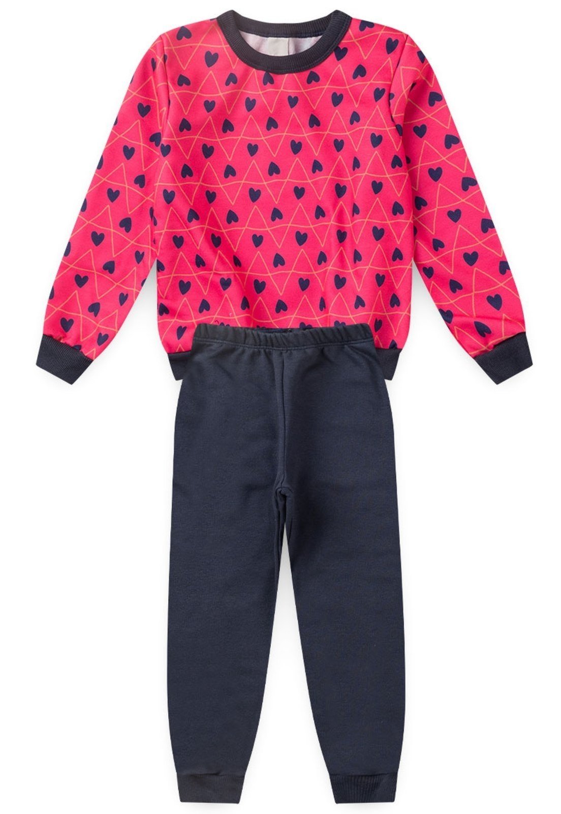 Vista 3 Infantil - Conjunto Corações Menina VIDA COSTEIRA rosa VIDA COSTEIRA rosa