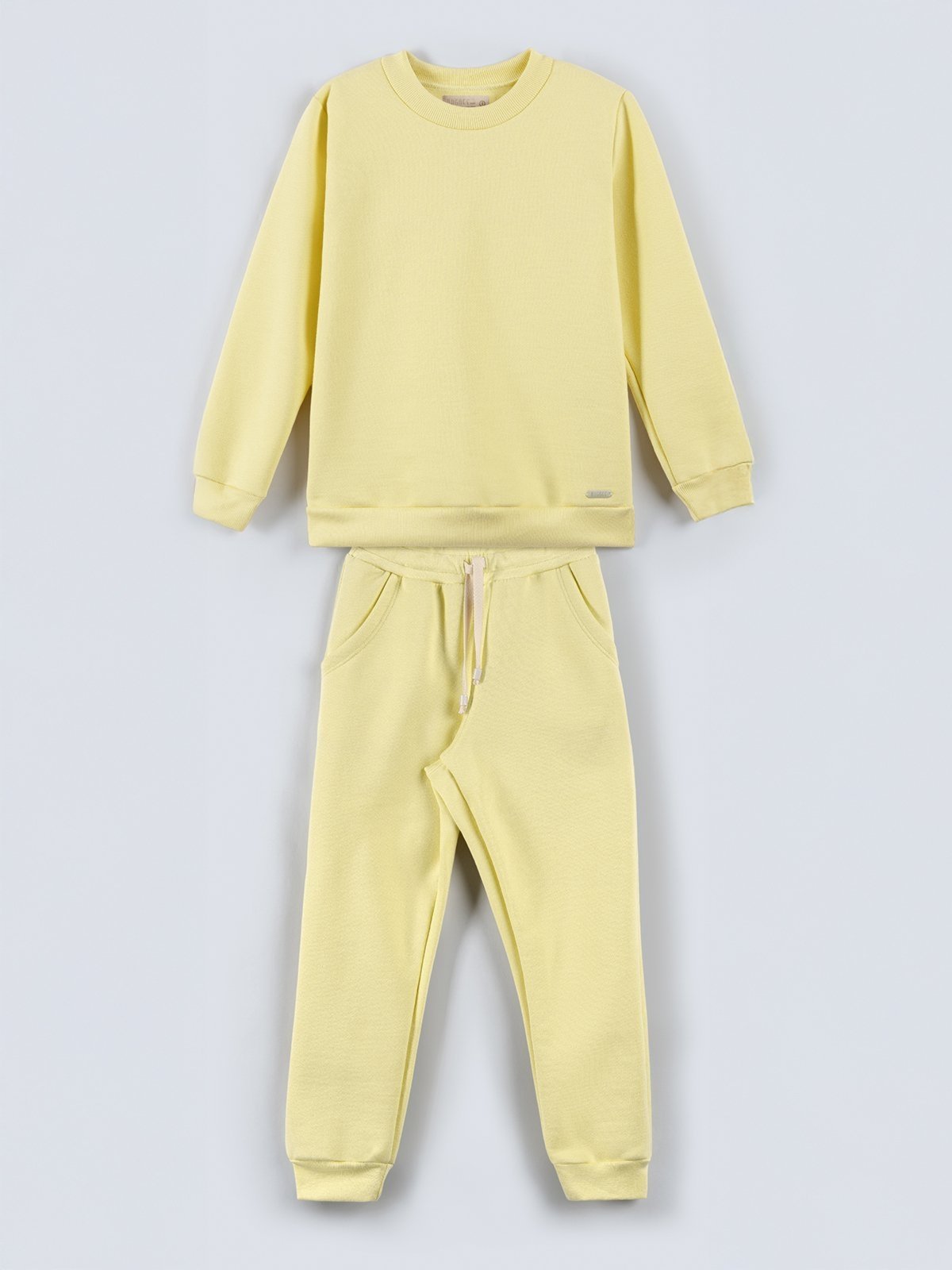 Vista 3 Infantil - Conjunto Moletom Bugbee Menina Casaco Manga Longa Gola Redonda e Calça com Bolso e Amarração Frontal Camomila amarelo Bugbee amarelo