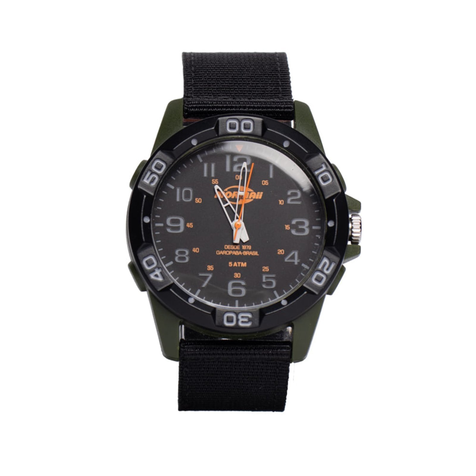 Relógio Masculino Mormaii Nylon MOPC21JAR/8V Preto/Laranja
