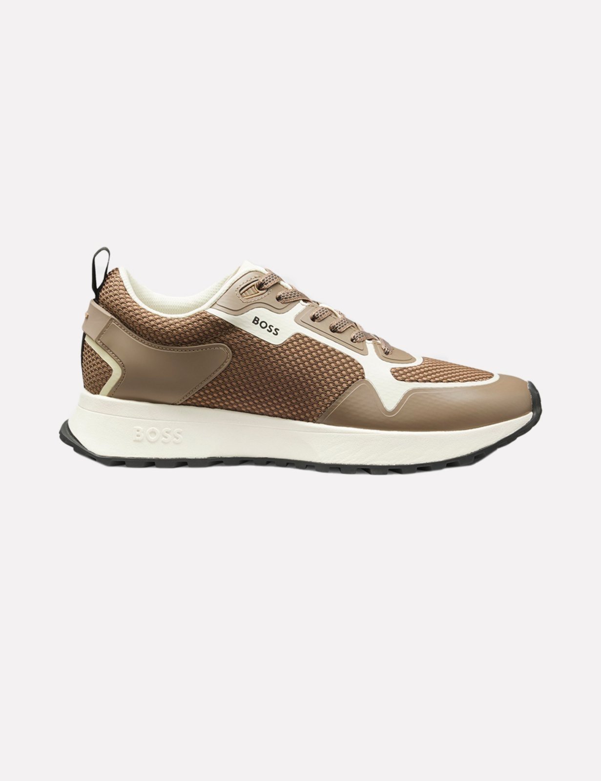 Vista 2 Tênis Hugo Boss Masculino Jonah Runn Meth Escuro bege Hugo Boss bege