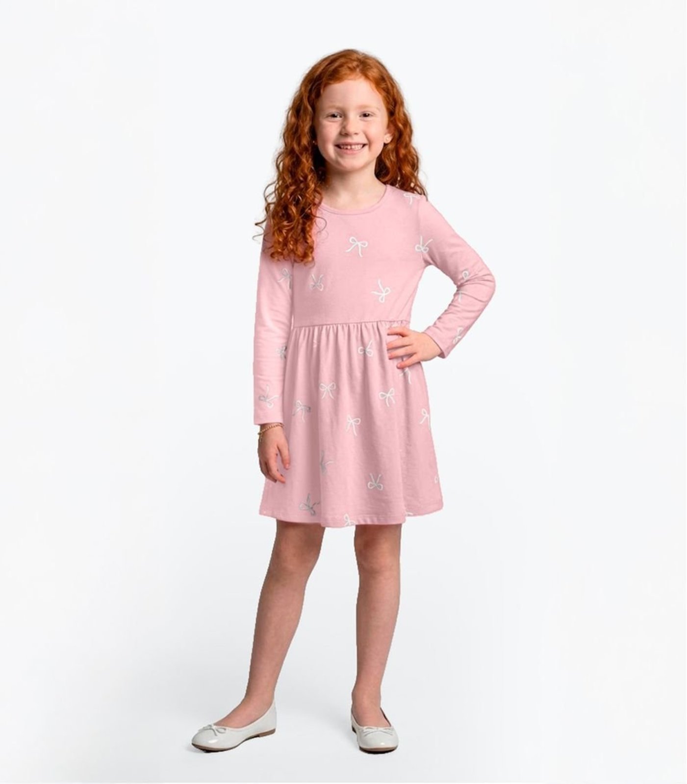 Infantil - Vestido Manga Longa Rovi Rosa
