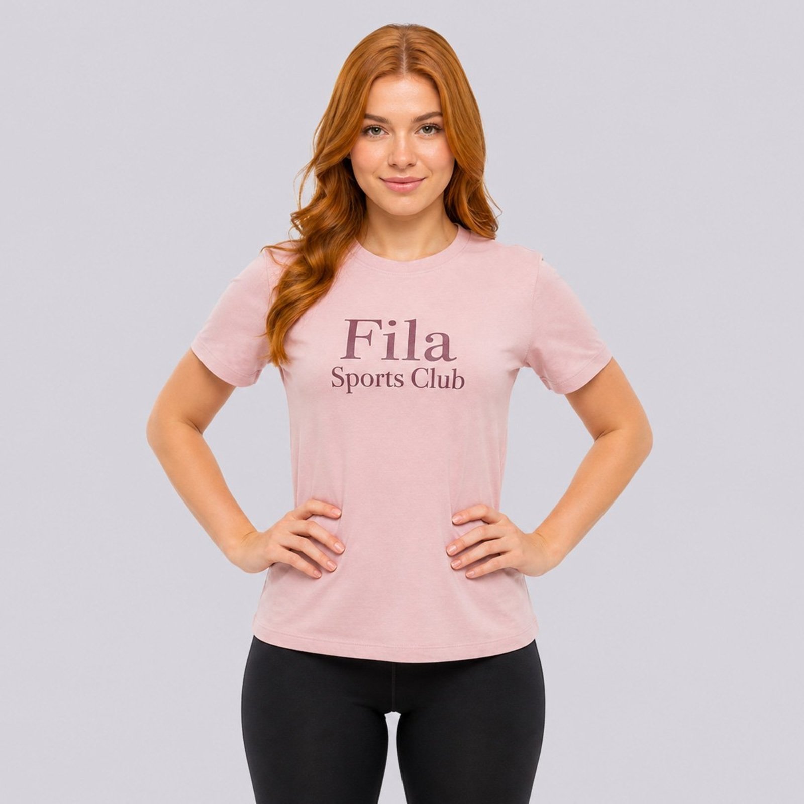 Camiseta Fila Regular Sports Club Graphic Feminina Rosa