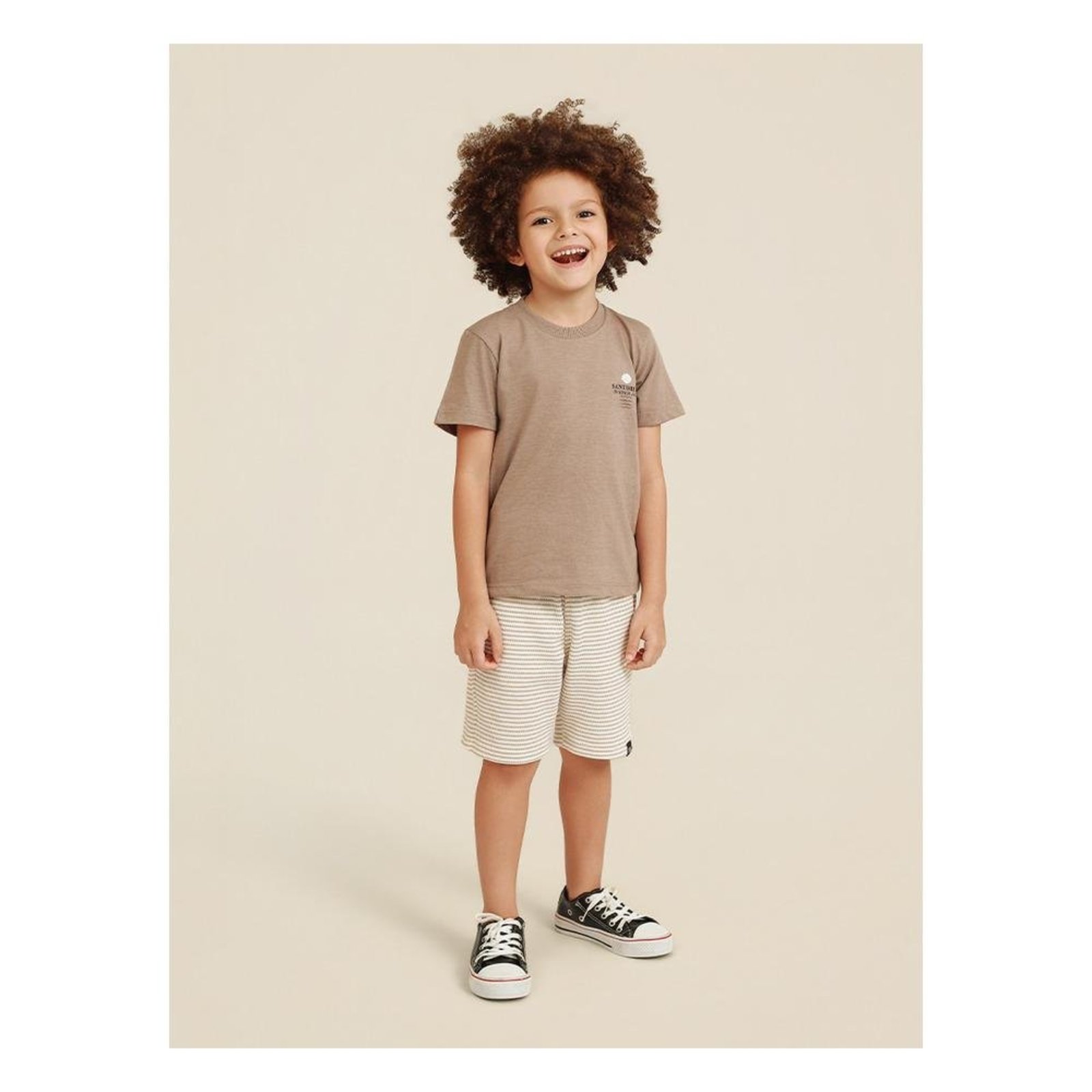 Infantil - Conjunto Camiseta e Bermuda Banana Danger Marrom/Bege 1 Bege