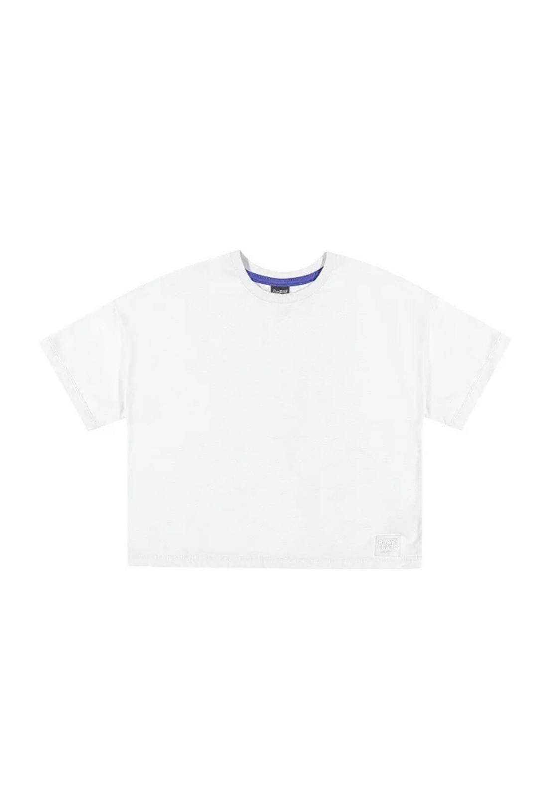 Infantil - Blusa Boxy Juvenil Manga Curta Básica Elian 271533 Branco