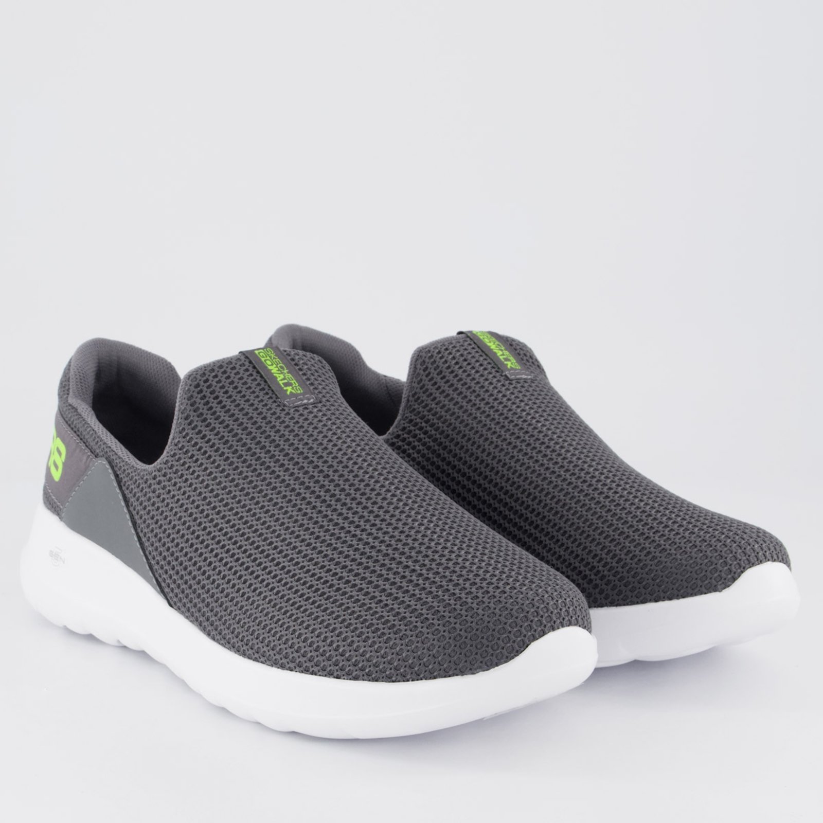 Vista 3 Tênis Skechers Go Walk Max Cinza e Verde cinza verde Skechers cinza verde