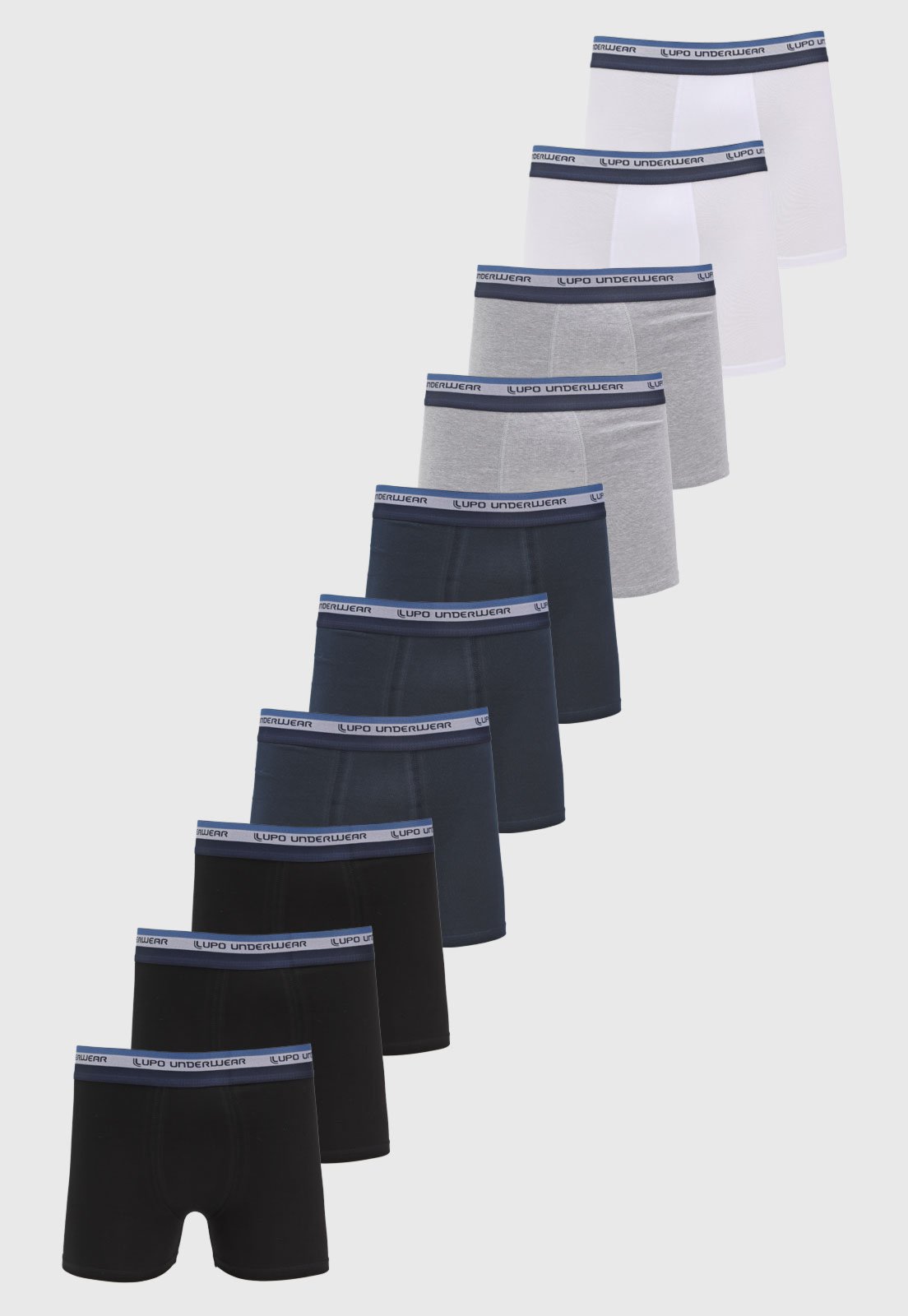 Kit 10 Cuecas Boxer Masculina Lupo Algodão Brancc