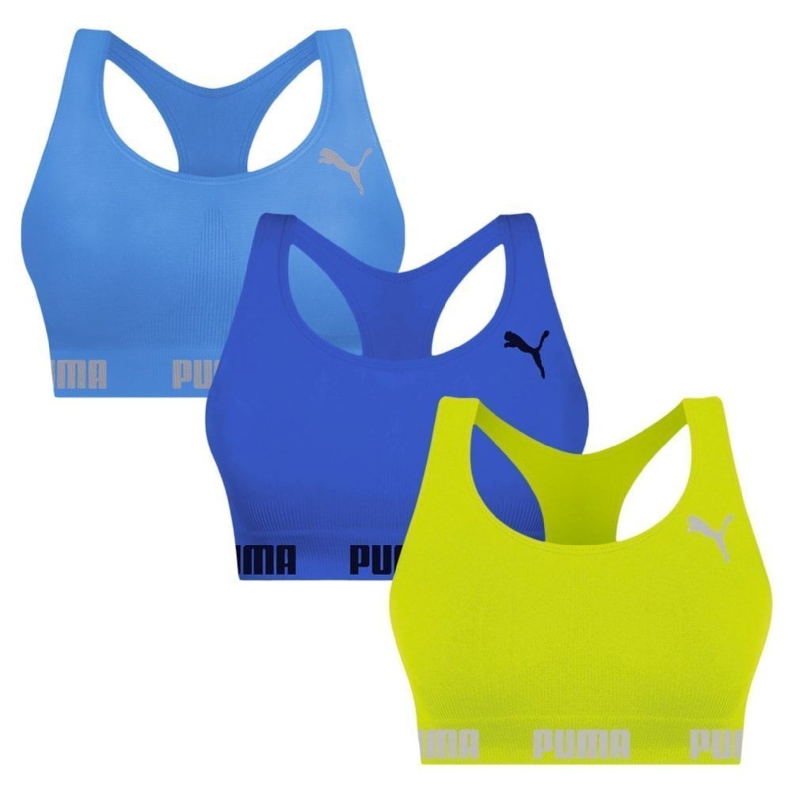 Kit 3 Tops Puma Nadador Sem Costura Feminino – Verde – puma