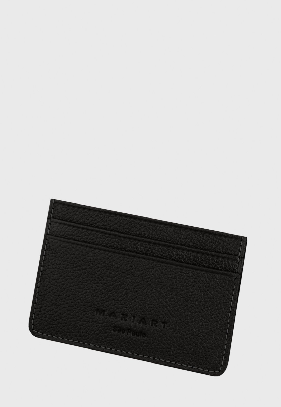 Vista 2 Porta-Cartão Couro Mariart Babaçu Suede Preta Mariart preto