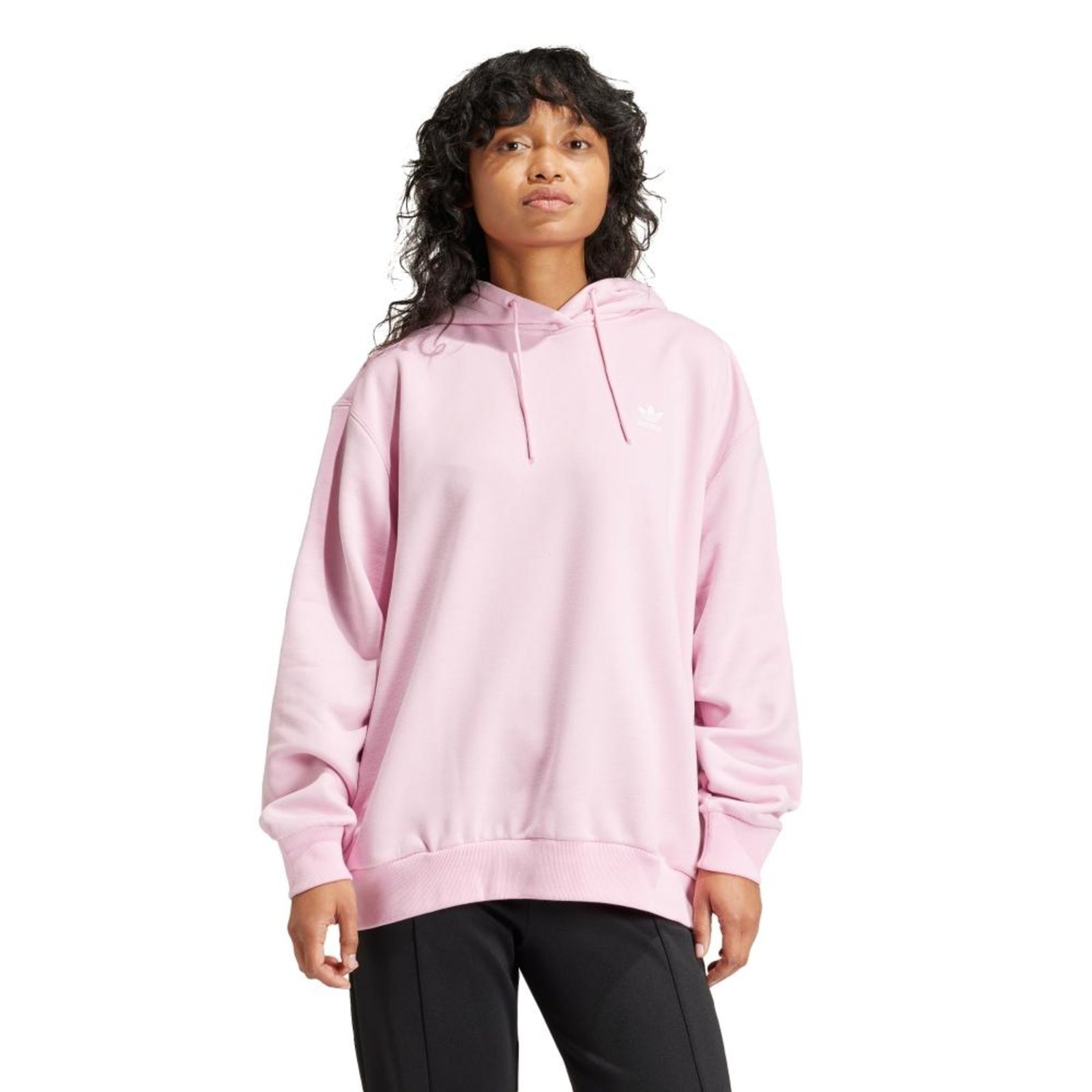 Moletom Capuz Oversize Trefoil adidas Originals Rosa