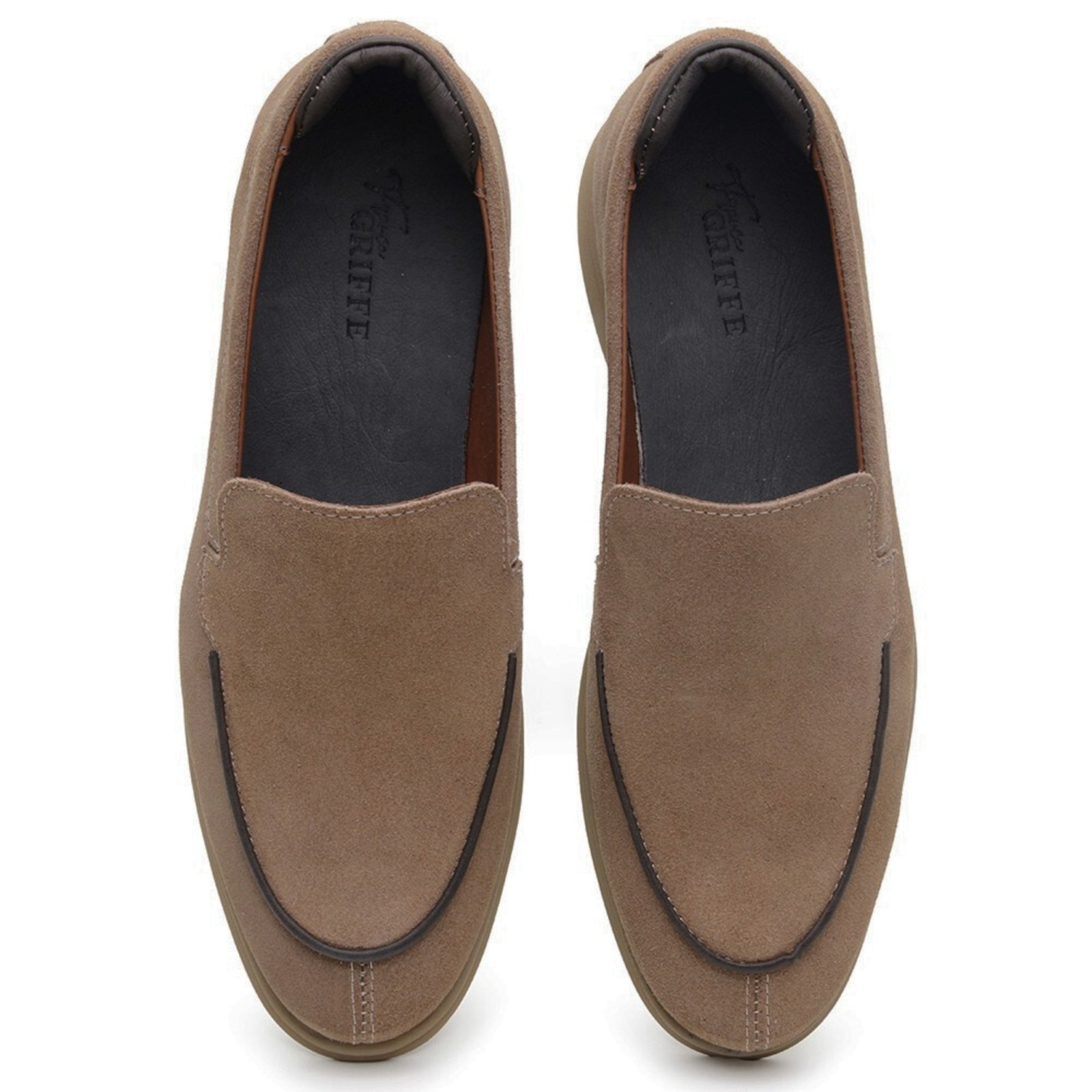 Sapato Belgravia Masculino Couro Suede Sola Moderna Conforto Bege