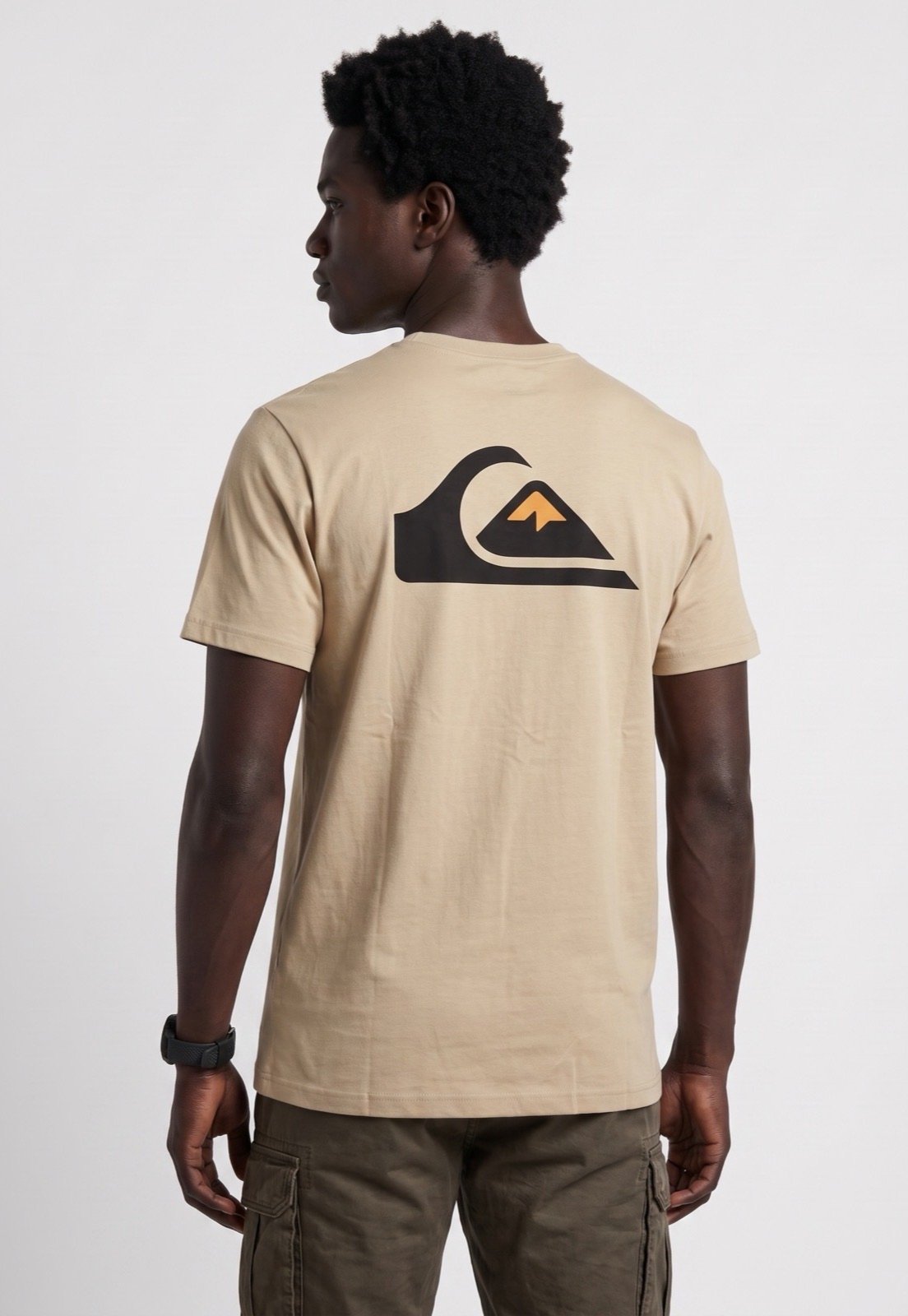 Camiseta Masculina Quiksilver Logo Bege