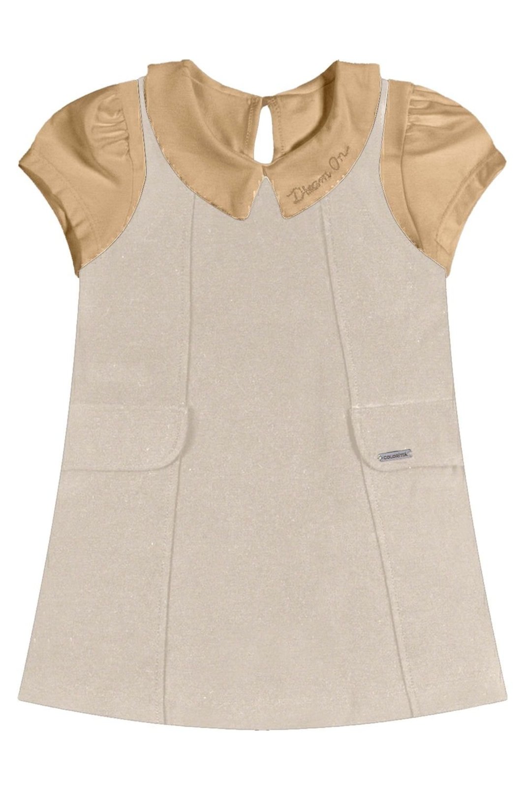 Infantil - Conjunto Menina Blusa e Vestido Colorittá Bege