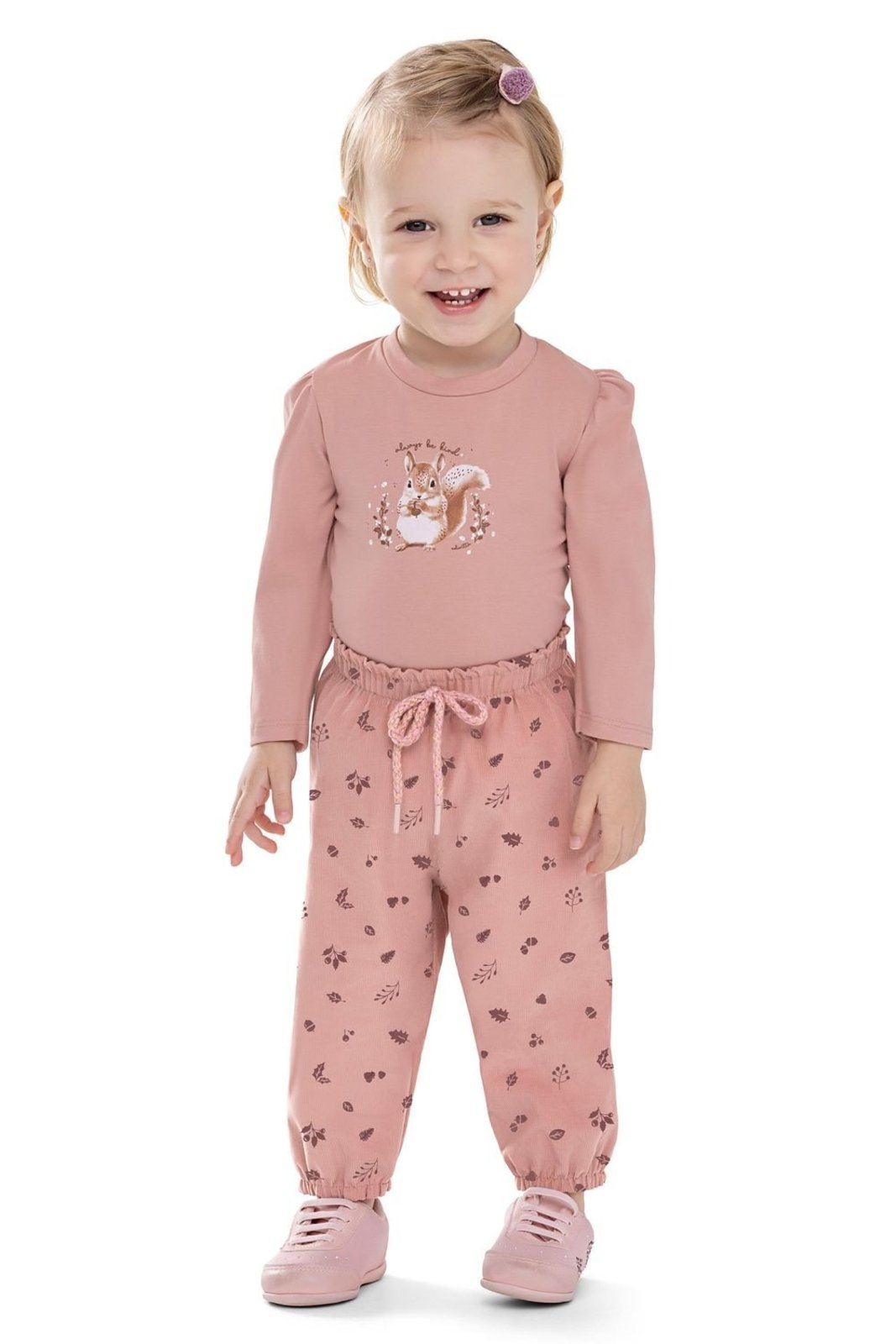 Infantil - Conjunto Menina Estampa Esquilo Colorittá Rosa