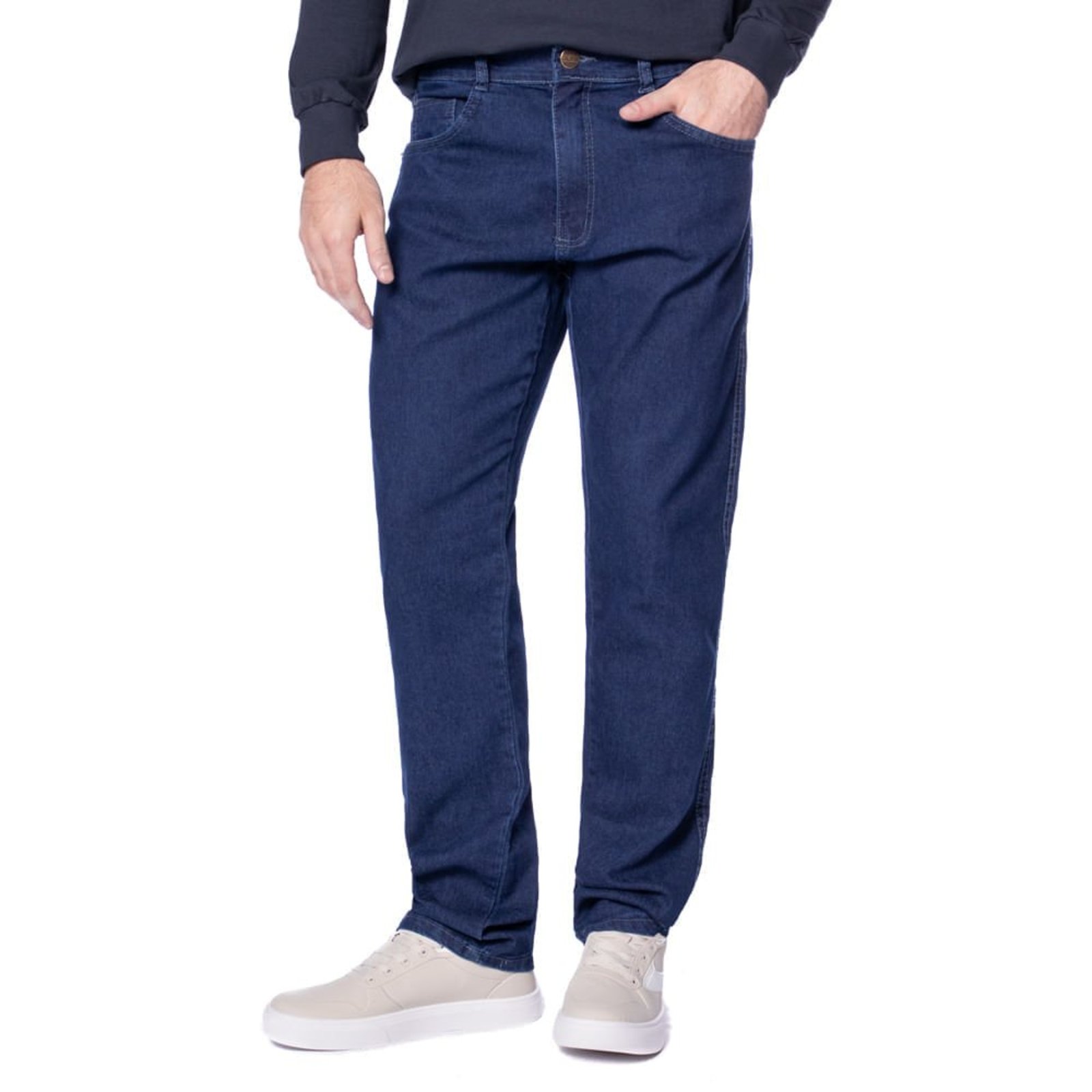 Calça Jeans Masculina Calibre Denim Reta Azul