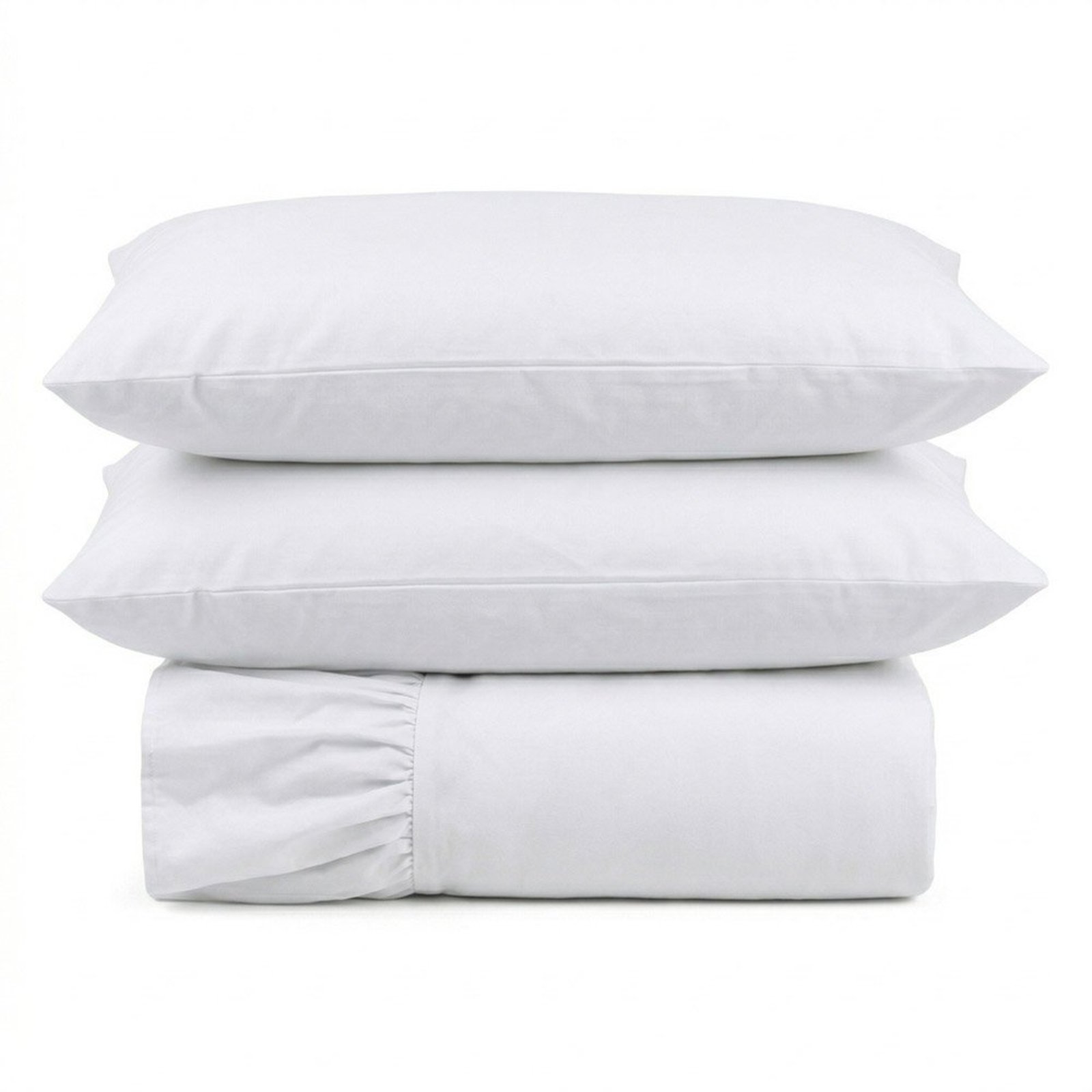 Kit Cobre Leito Turin Queen Micropercal 400 Fios Colcha com Babado Liso 3 Peças Branco