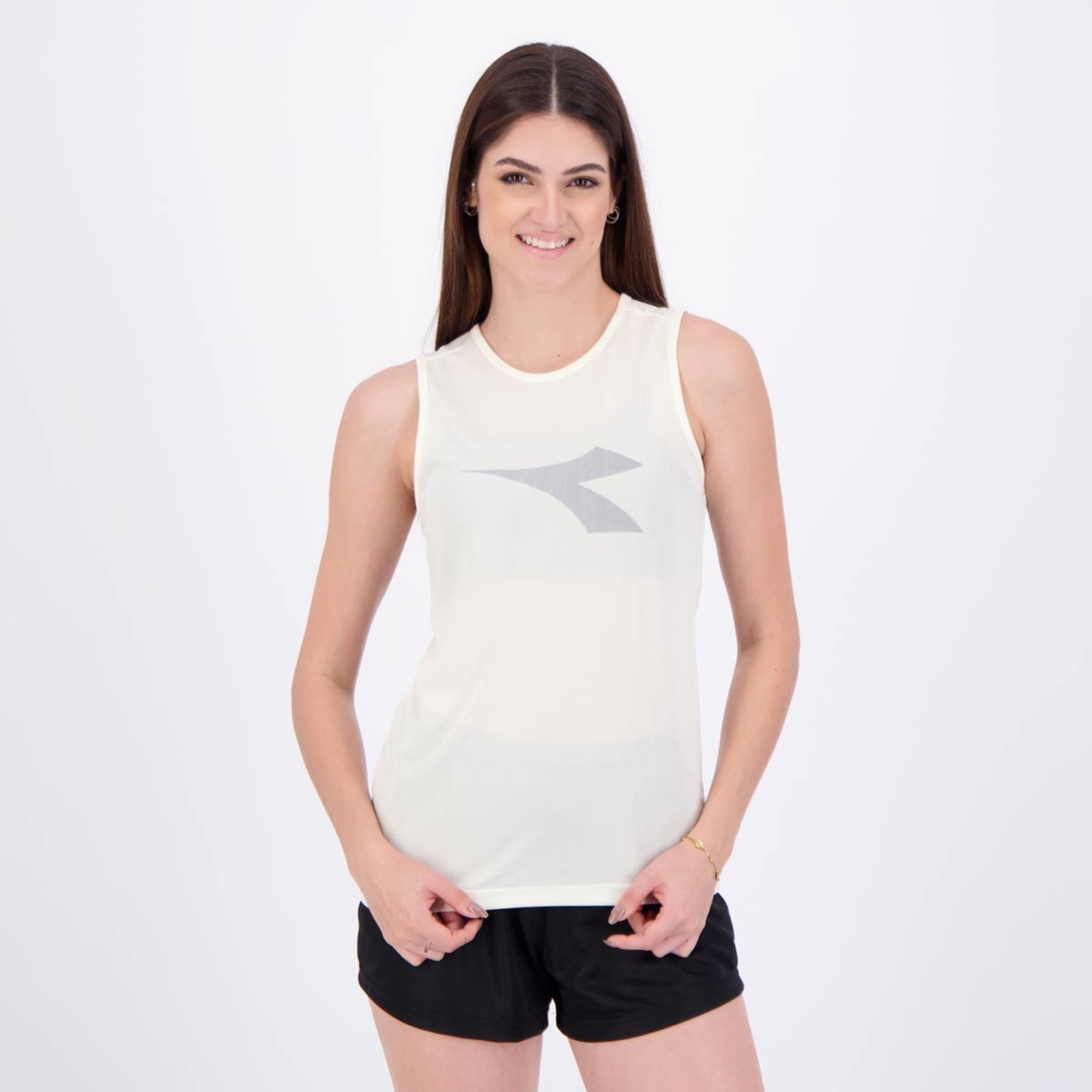 Regata Diadora Big Logo Feminina Off White