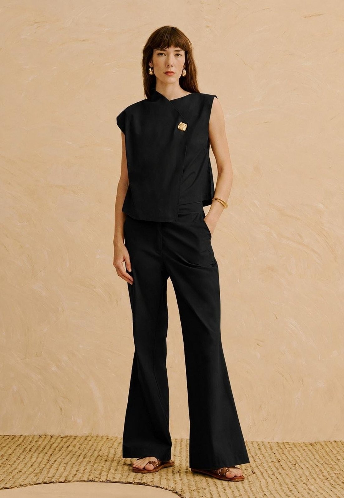Calça Flare Lisa Preto