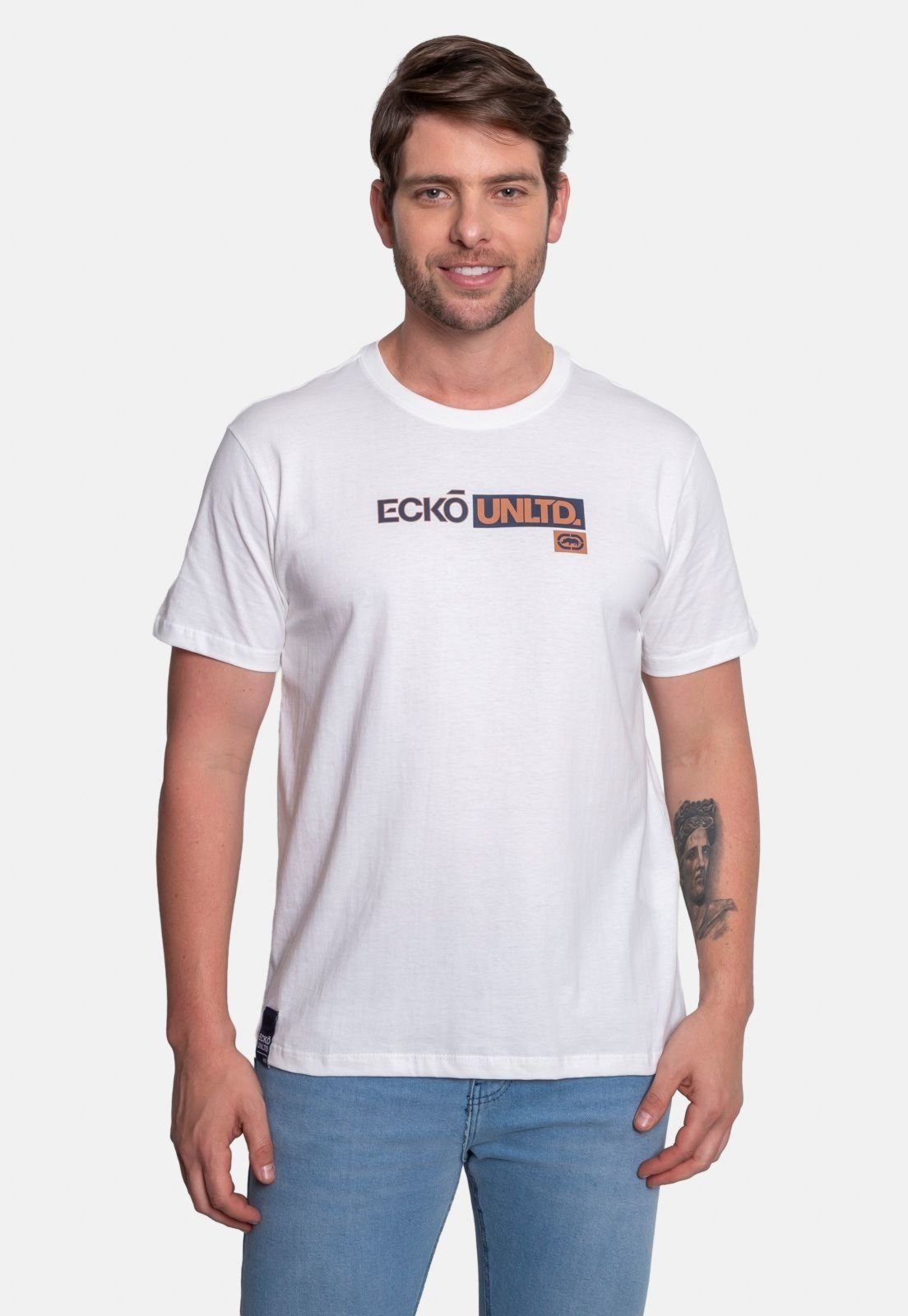 Camiseta Ecko Masculina Flat Branca
