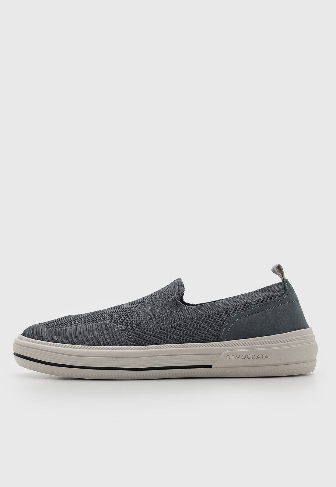 Tênis Masculino Democrata Slip On Clay Cinza