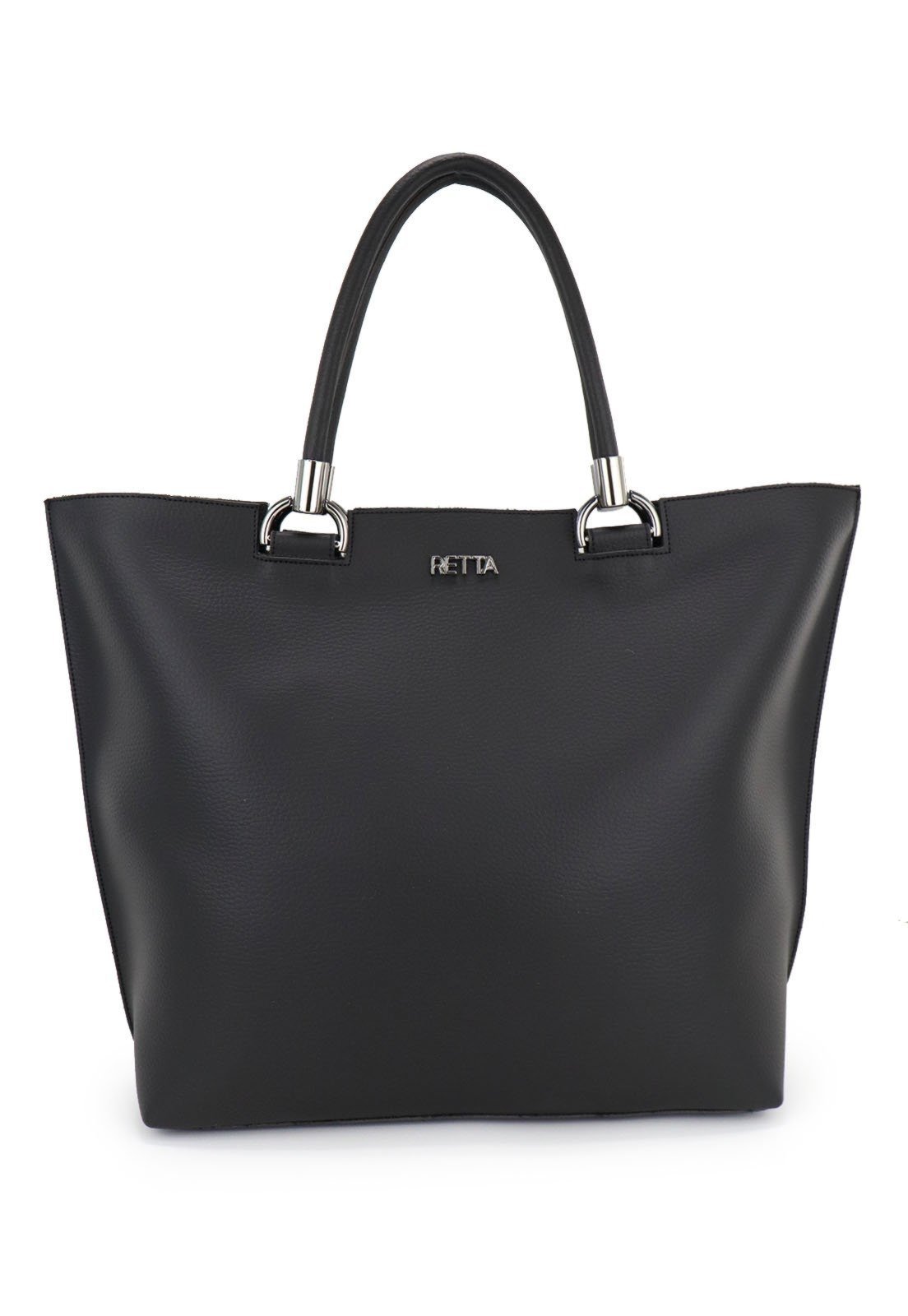 Vista 3 Bolsa Sacola Feminina de Ombro Grande Retta Oficial Preta preto Retta Oficial preto