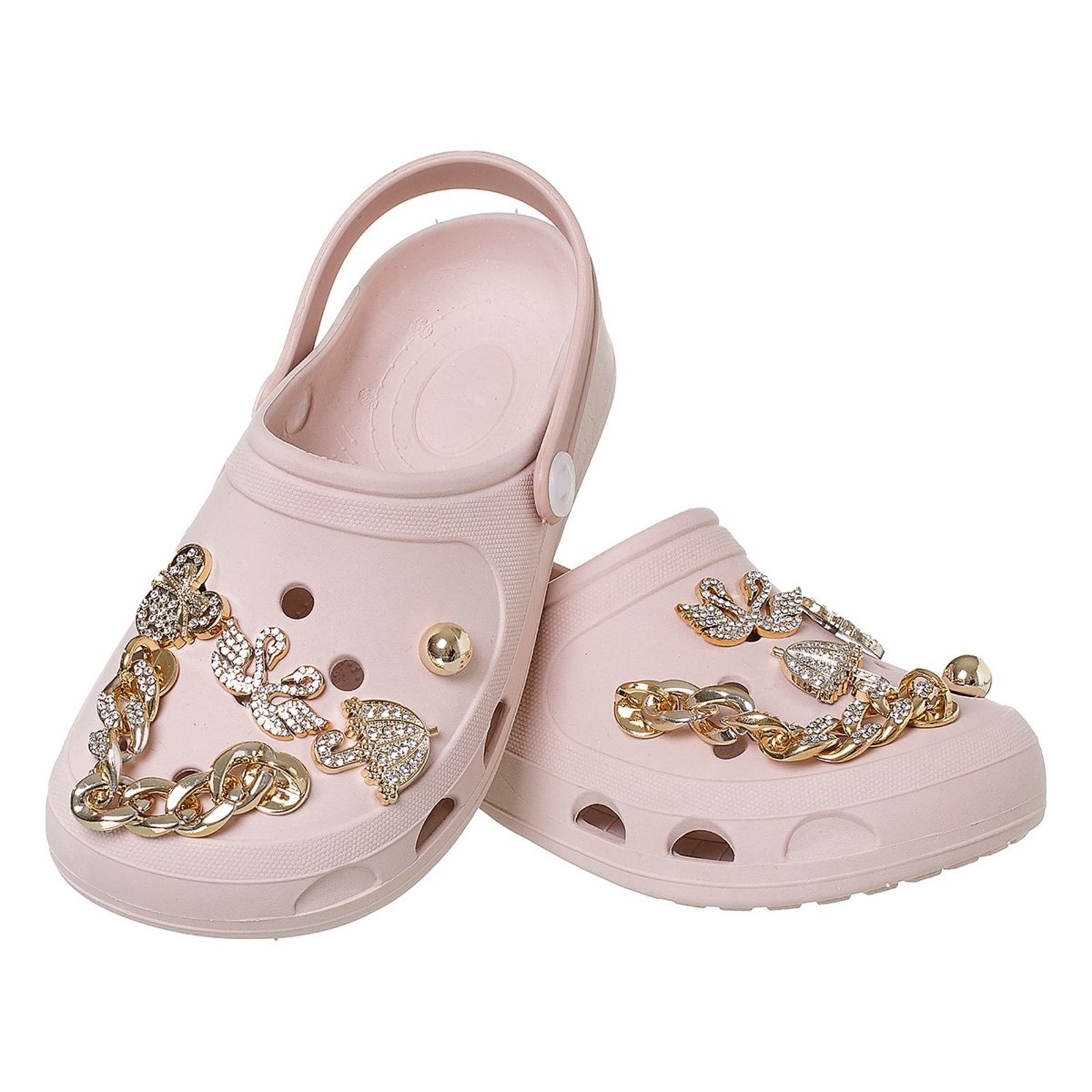 Infantil - Chinelo Babuche Sandália Menina com Enfeite Dourado