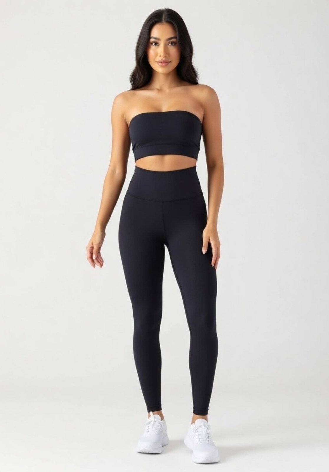Vista 2 Calça Legging D Bell Outlet Fashion Academia Fitness Cós Alto Preta preto preto