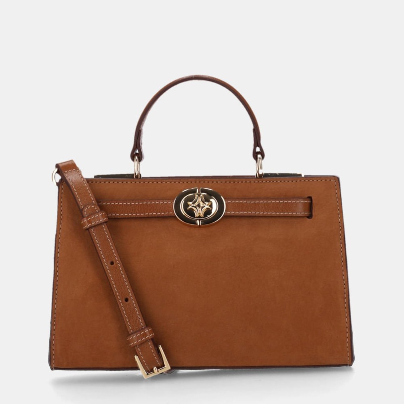 Bolsa Tote Pequena Bison Caramelo - 2000827 Luz da Lua