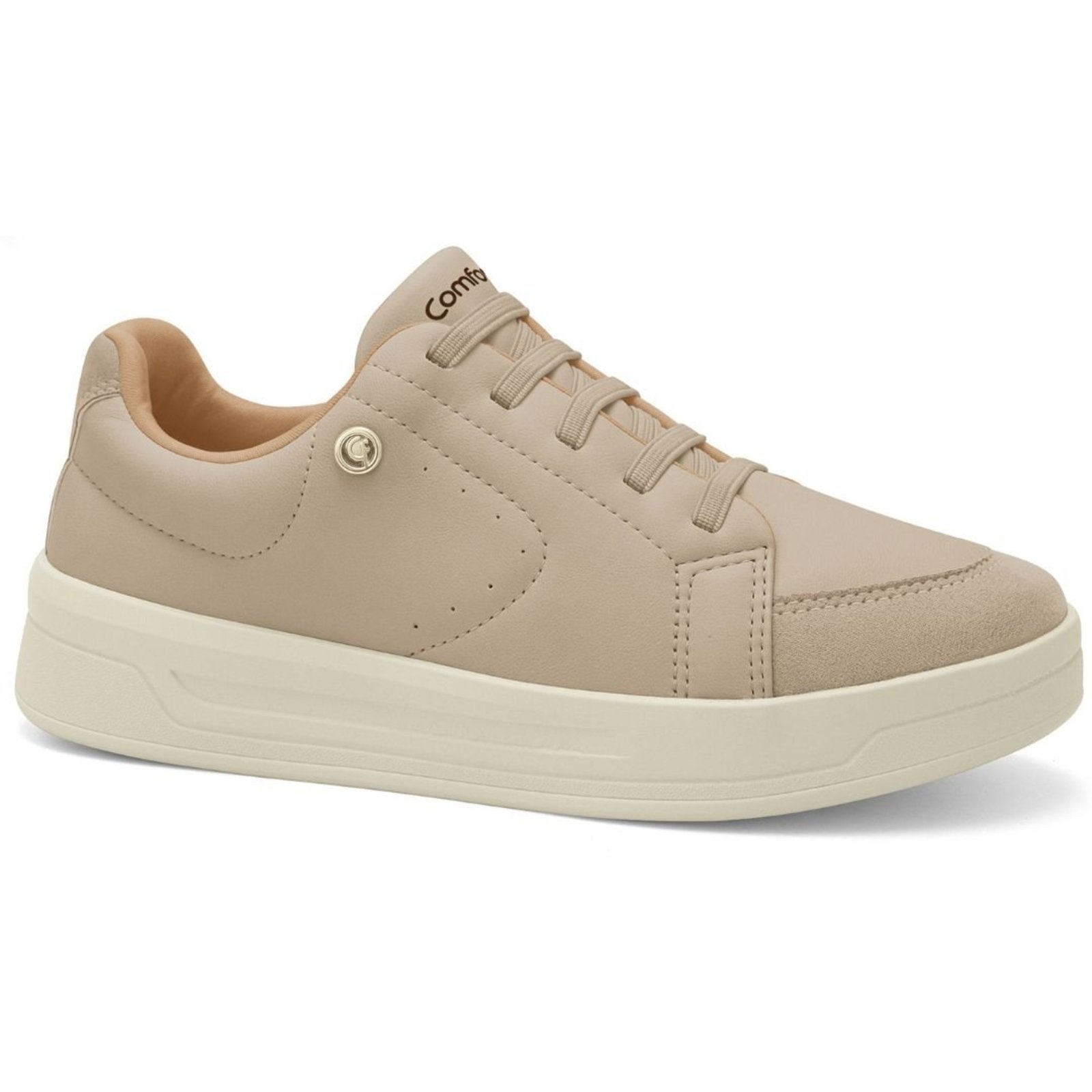 Tênis Feminino Ajuste Elástico Comfortflex 2667402 - Almond