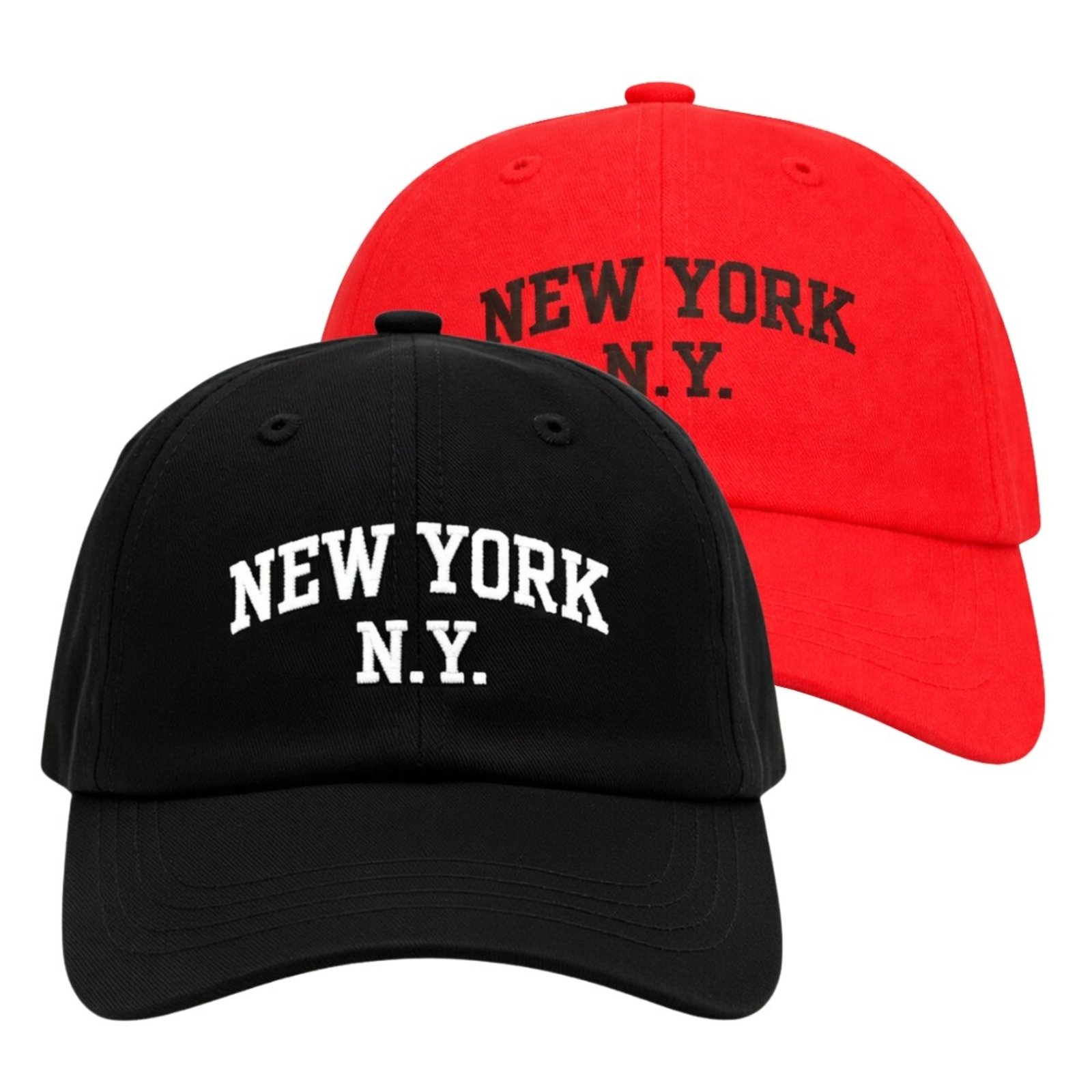 Kit 2 Bonés Aba Curva 6 Paineis com Ajuste Confortável Bordado New York
