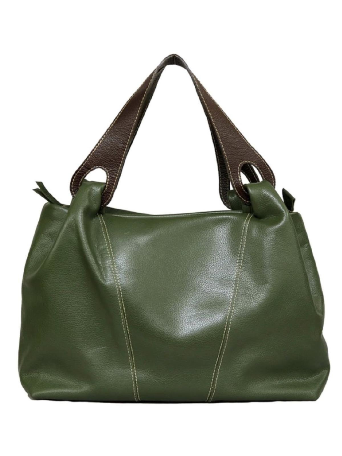 Bolsa SN Couros Atenas Verde/Marrom