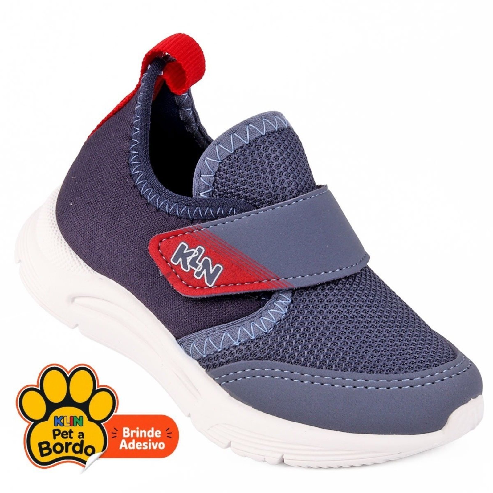 Infantil - Tênis Menino Klin New Sport Azul e Vermelho - Tamanhos 22 ao 27