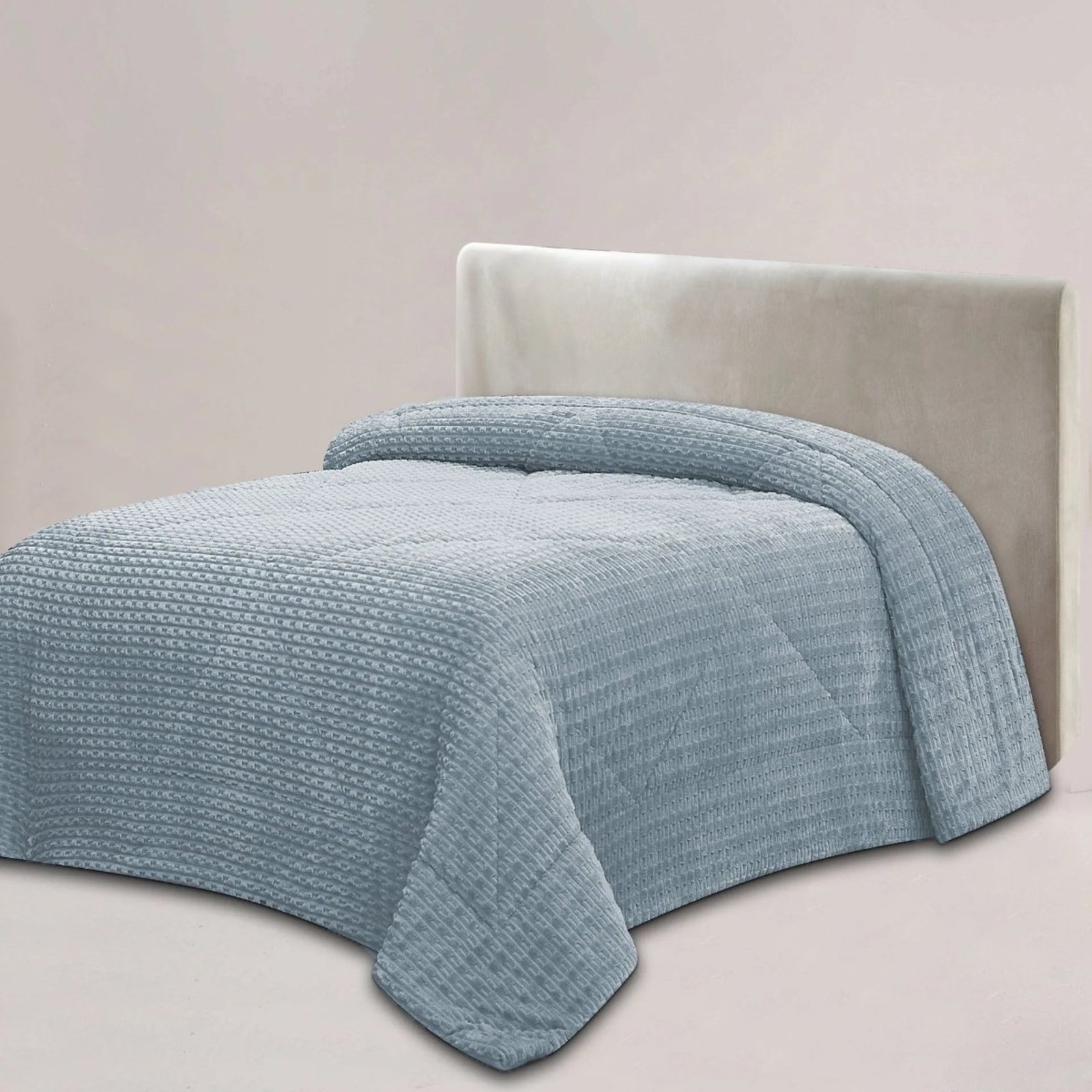 Coberdrom Casal Grosso Inverno Dupla Face Relevo Azul Céu