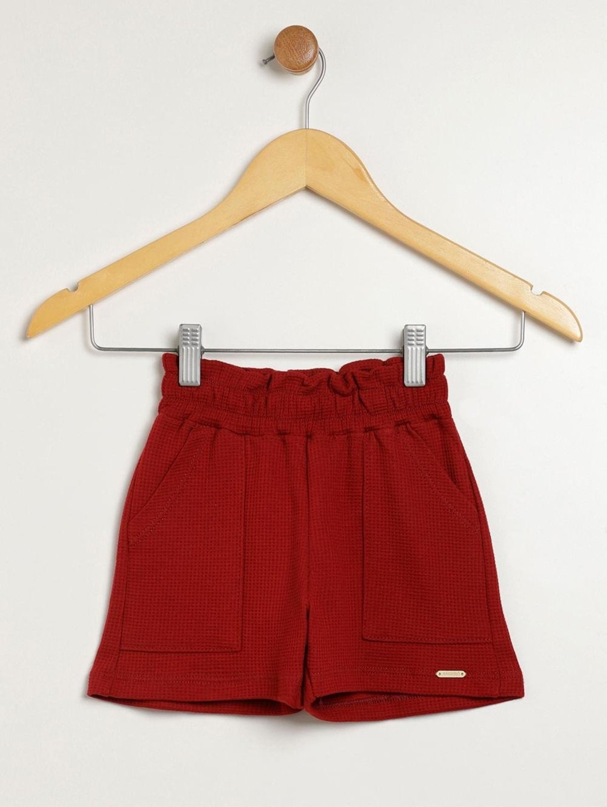 Infantil - Short Clochard Moletinho Para Menina - VERMELHO