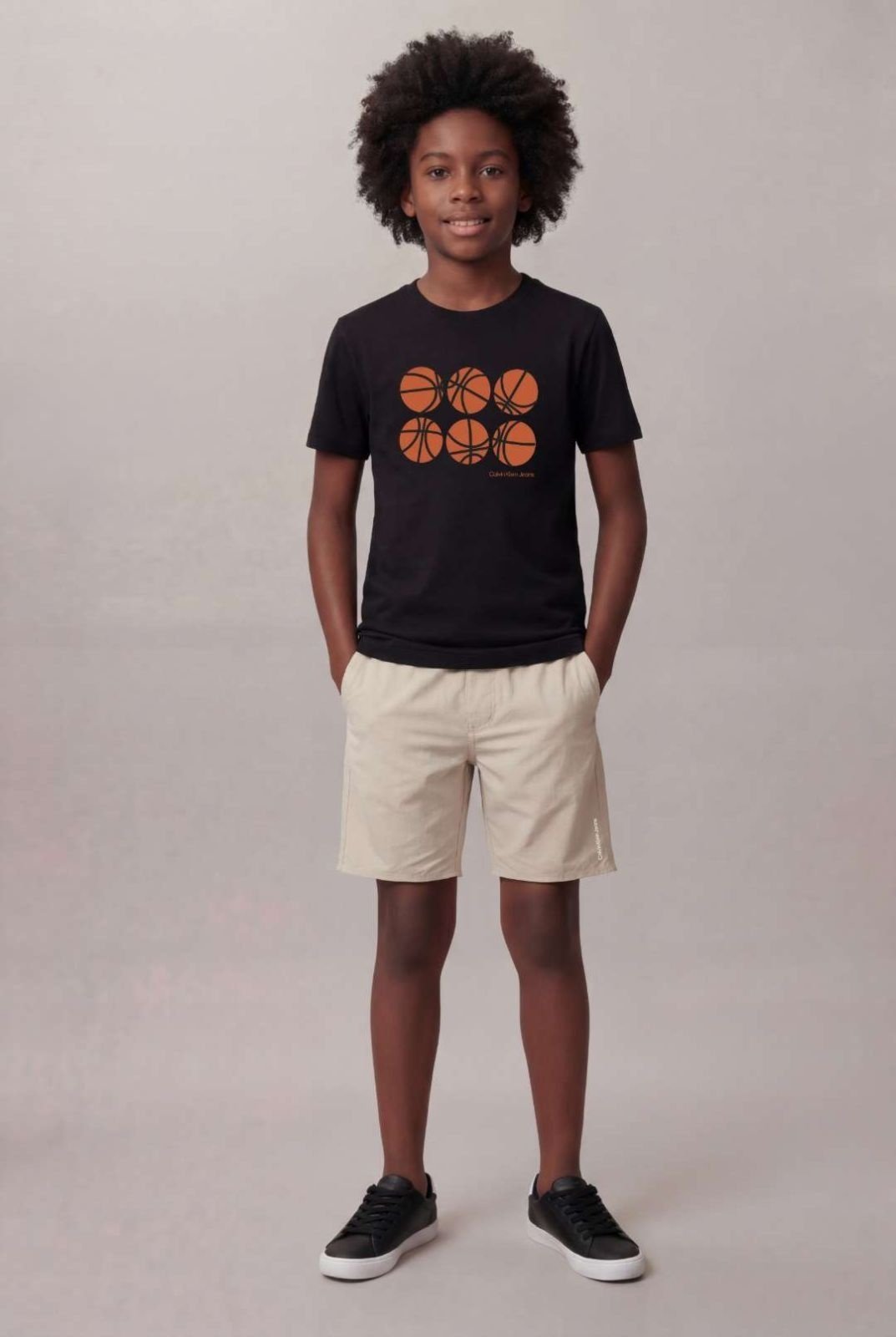 Camiseta Manga Curta Calvin Klein Jeans Boy Basquete - Preto Calvin Klein Jeans