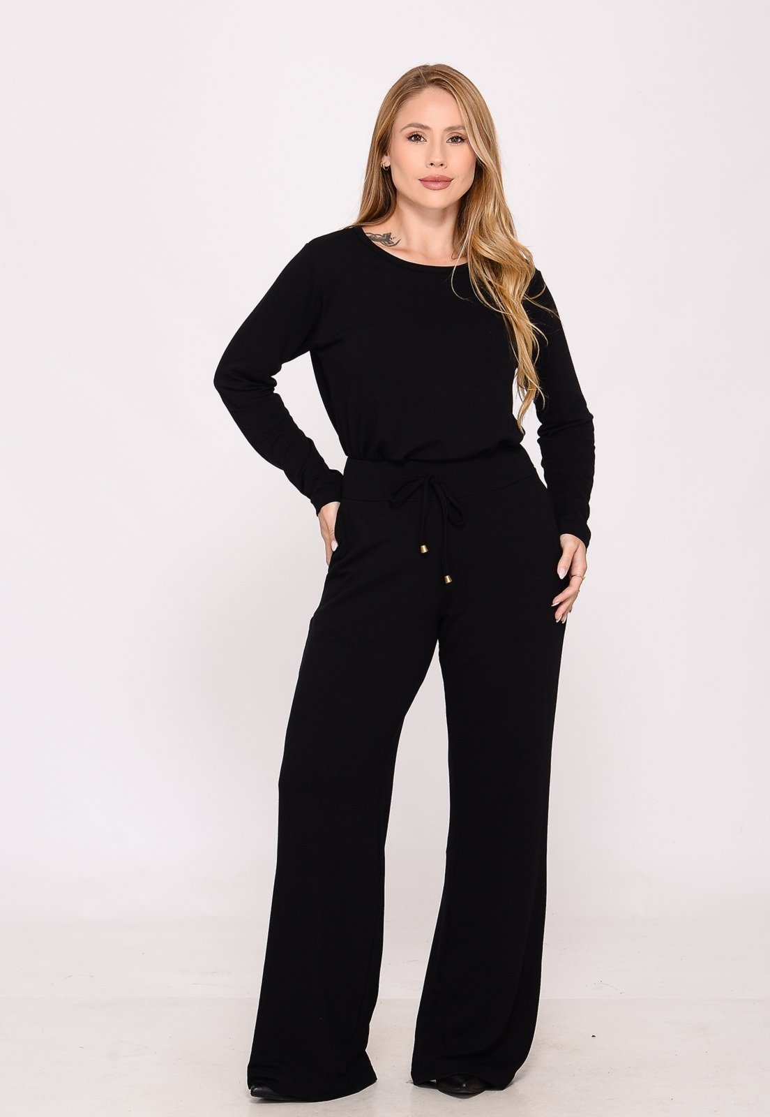 Conjunto Calça e Blusa de Moletinho BBonnie Milena Preto