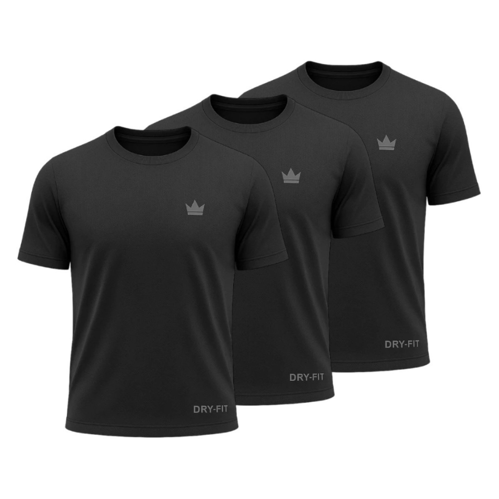 Kit 3 Camiseta QLC Sports Dry Fit Esportiva Preto