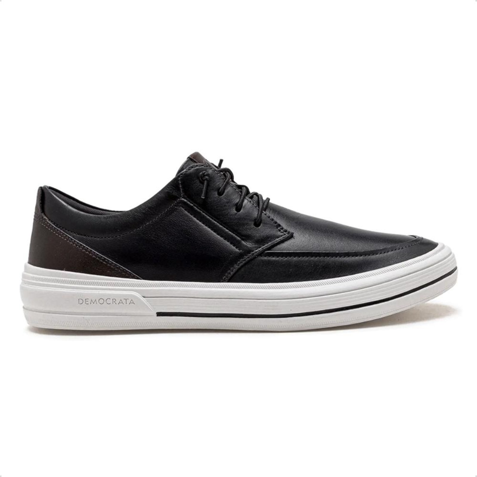 Sapatênis de Couro Democrata Masculino Clay 290302 Preto
