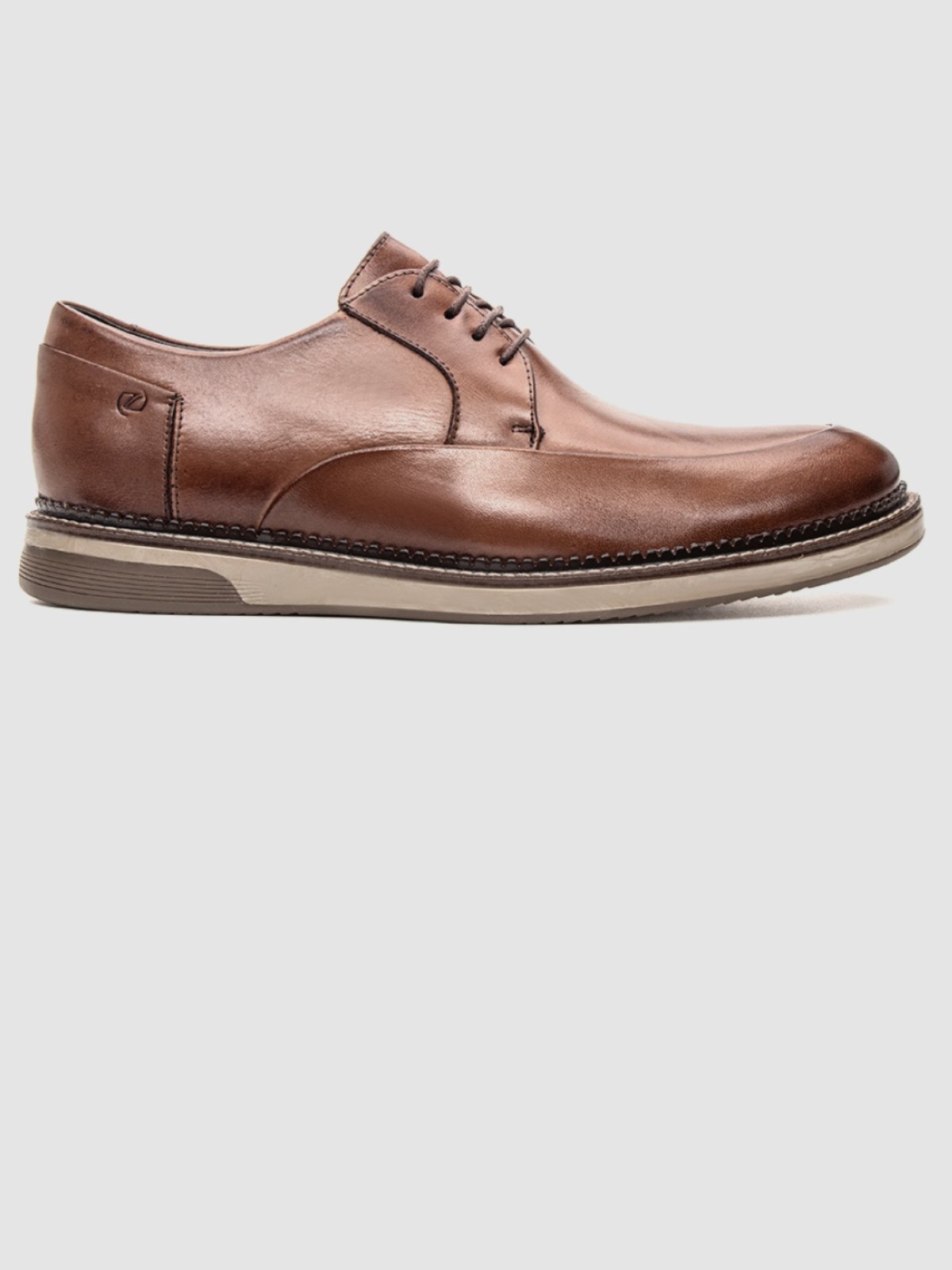 Sapato Social Urbano Marrom Claro Couro Estilo Detroit Moderno Versátil Sofisticação E Estilo Zapattero