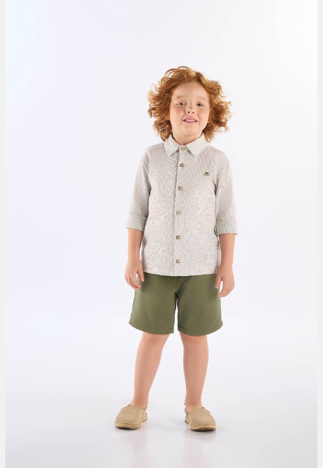 Infantil - Conjunto Camisa Manga Longa Bermuda Up Baby Verde