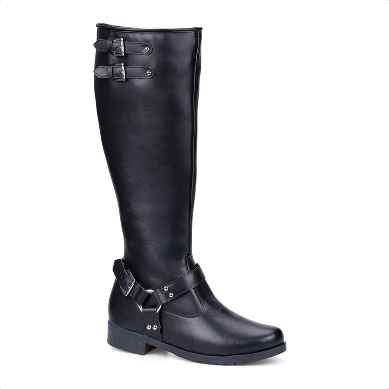 Bota Montaria Feminina Cano Alto Tratorada Fivelas Biker Rasteira Domidona