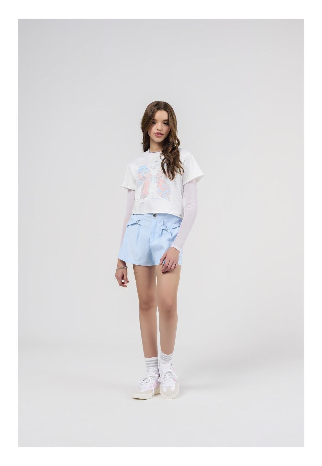 Infantil - Blusa Tule Segunda Pele Branca Bobby Lulu 12 Branco