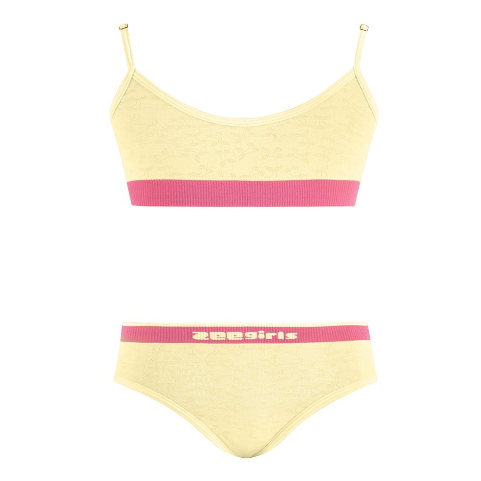 Conjunto Top de Alça e Calcinha Tanga sem Costura Amarelo