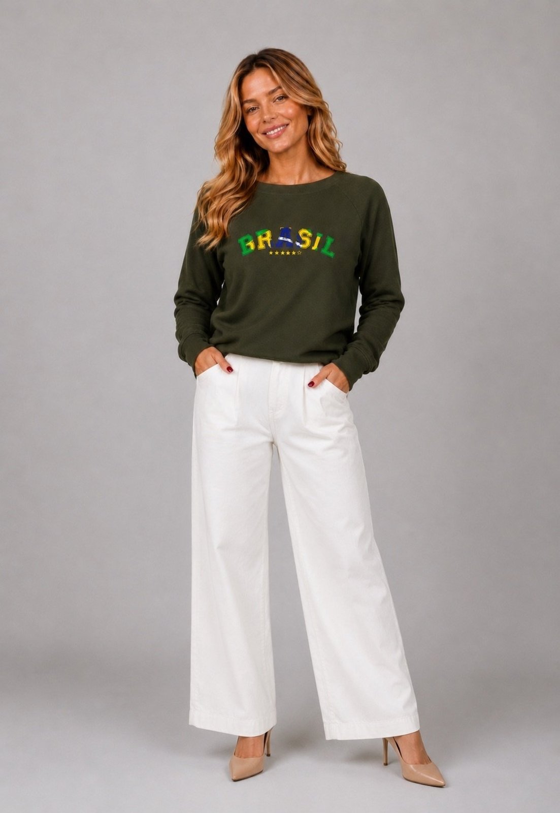 Blusa Brasil Moletinho Premium Salvatore Verde
