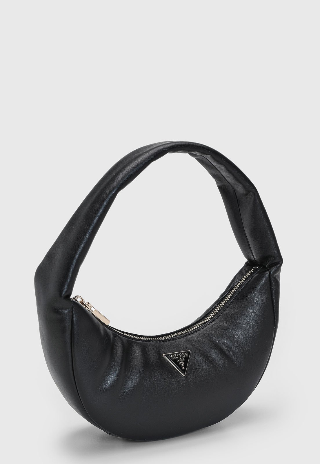 Vista 3 Bolsa Feminina Guess Média Formato Meia-Lua Preta preto Guess preto