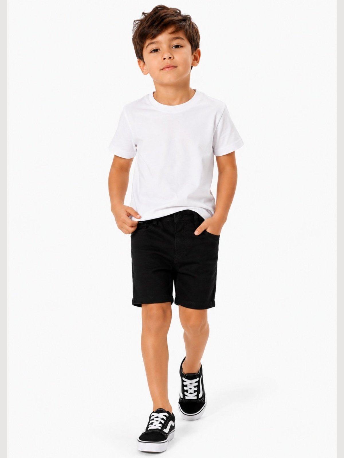 Vista 2 Infantil - Bermuda Jogger Sarja Crawling Masculina Preta preto Crawling preto