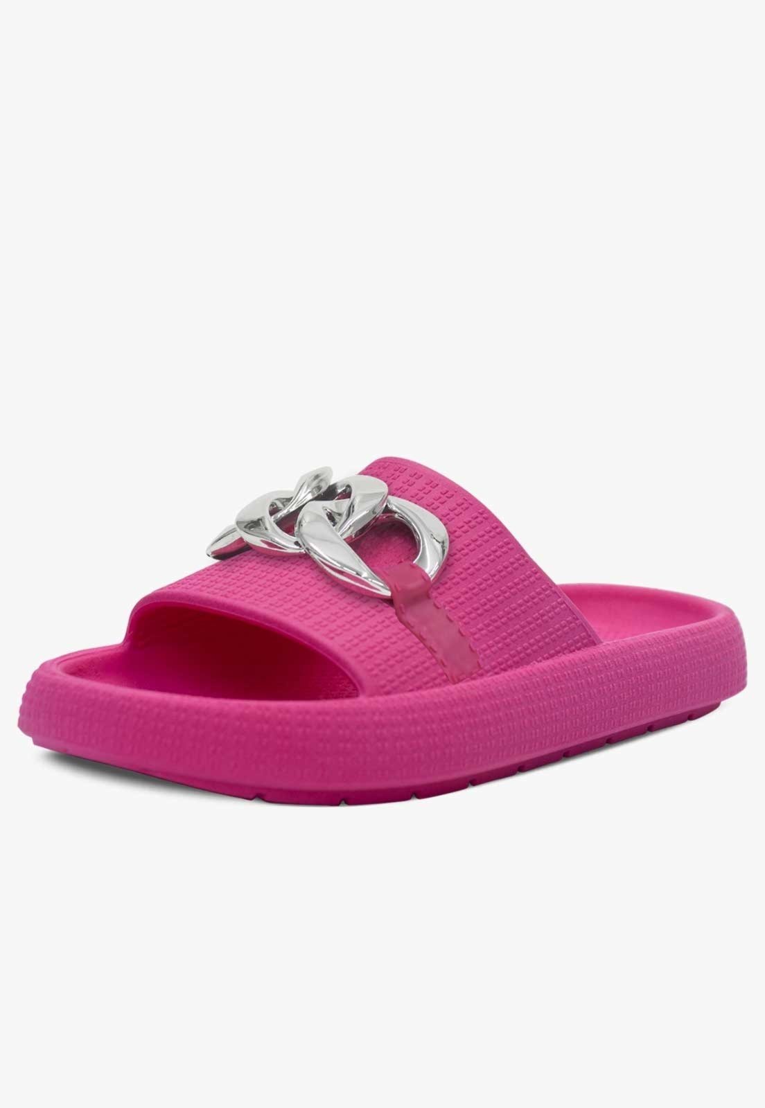 Infantil - Chinelo Nuvem Pópidi Menina Slide Corrente Pink